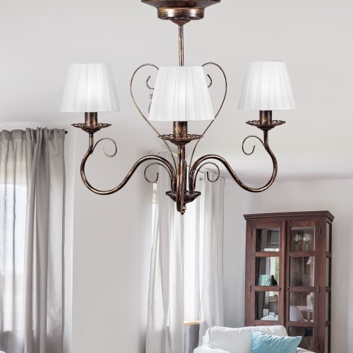 Люстра классика потолочная 3 лампы с абажурами S1039-3