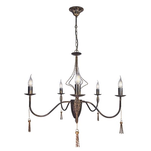 Люстра большая 5 ламп с подвесками дизайнерская S3146-5