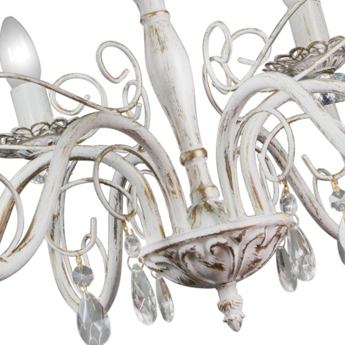 Люстра с хрусталем подвесная 6 ламп свечи S1090-6