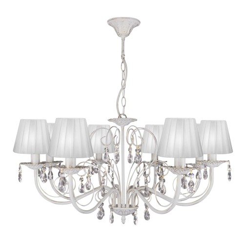 Люстра большая с хрусталь подвесная 8 ламп абажуры S1124-8