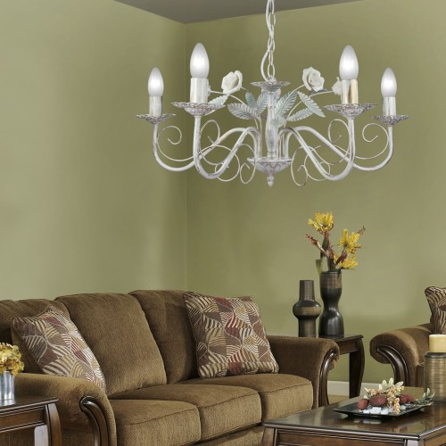 Люстра большая подвесная с цветами интерьерная S1222-5