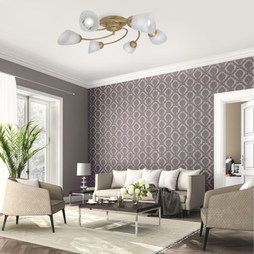 Люстра потолочная 6 плафонов золото S2480-6