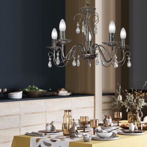 Люстра подвесная 5 ламп хрусталь Аврора S1204-5