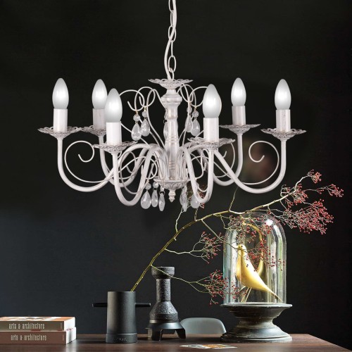 Люстра подвесная с хрусталем 6 ламп S1027-6