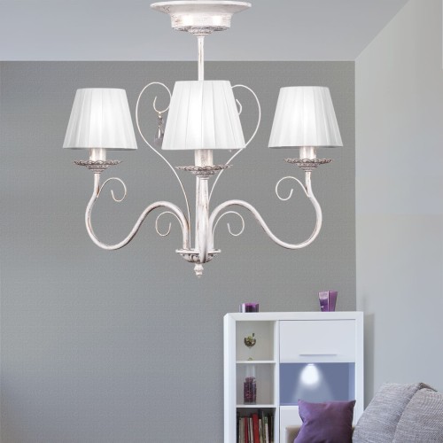 Люстра классика потолочная 3 лампы с абажурами S1038-3